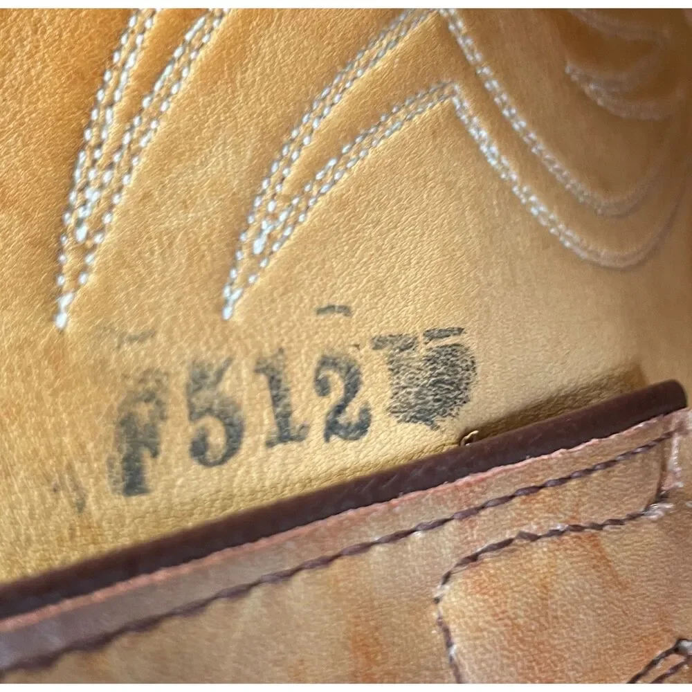 Vintage Justin Style 1632 Cowboy Boots Men's Size 11 D Tan Leather Western USA